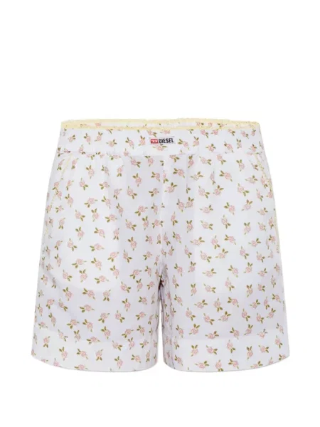 Pantaloni scurți Diesel cu model floral cu imagine alb