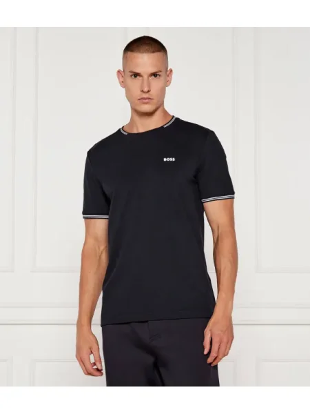 BOSS Tricou Taul bleumarin / alb negru