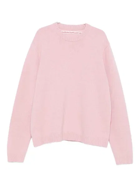 Pulover de lână Stockholm Surfboard Club de lână cu decolteu rotund roz