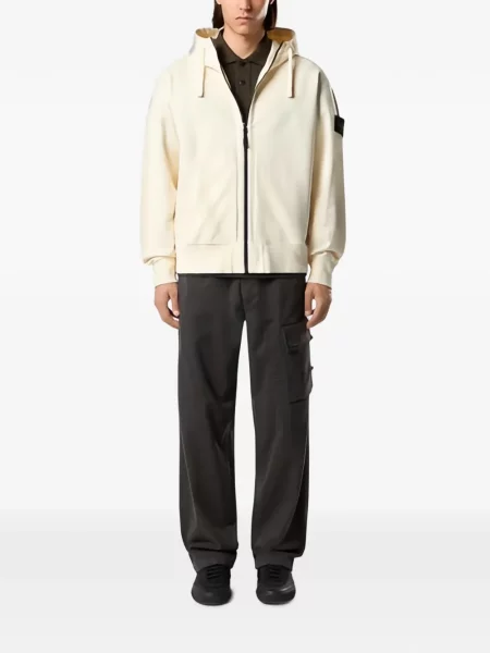 Fleece hoodie Stone Island πέτρες λευκό