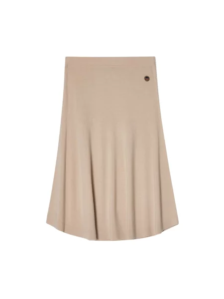 Spódnica midi Busnel wełniana do kolan beżowa