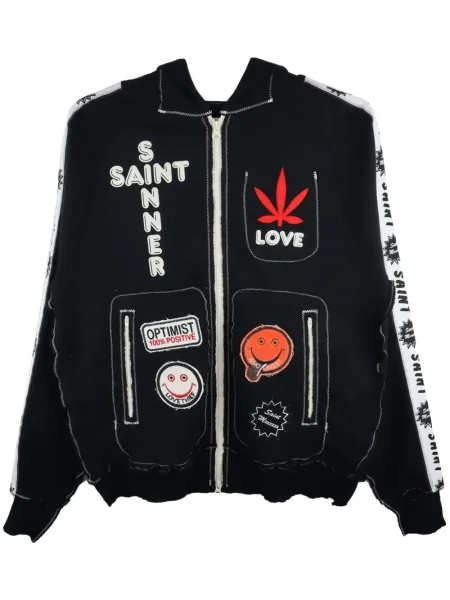Hanorac cu glugă Saint Mxxxxxx cu imagine negru