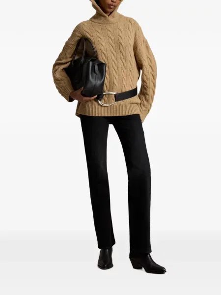 Hímzett csíkos galléros pólóing Polo Ralph Lauren kék