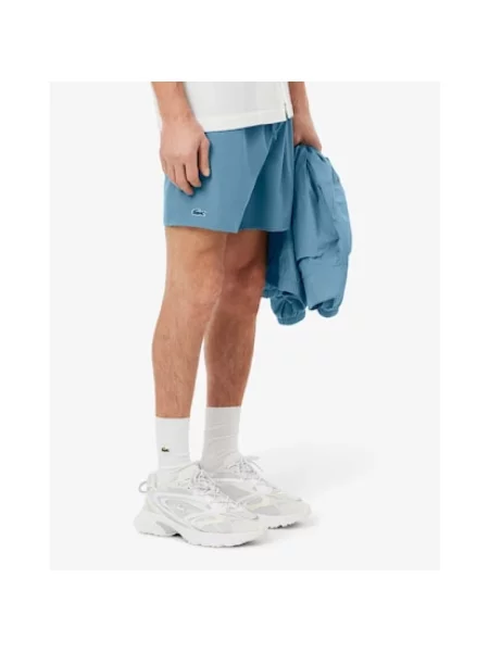 Kąpielówki Lacoste z logo niebieskie