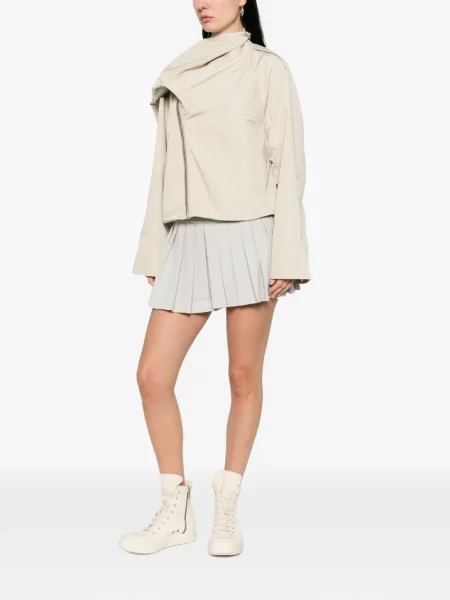 Mini fusta plisata Norma Kamali plisată gri