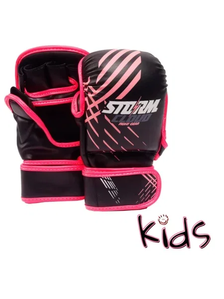 Rękawice MMA dla dzieci StormCloud Lynx Czarno-Różowe Junior L różowe