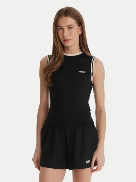 Guess Felső Regular Fit fekete