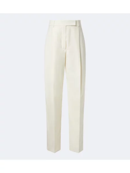 Pantaloni Róhe de lână conici alb