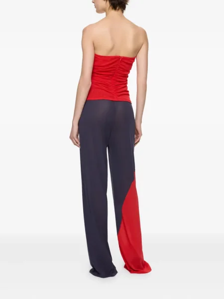 Bluzka Paris Georgia z falbankami bez ramiączek czerwona