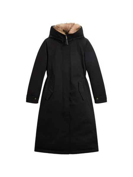 Garnitură de blană geacă parka Woolrich cu blană negru