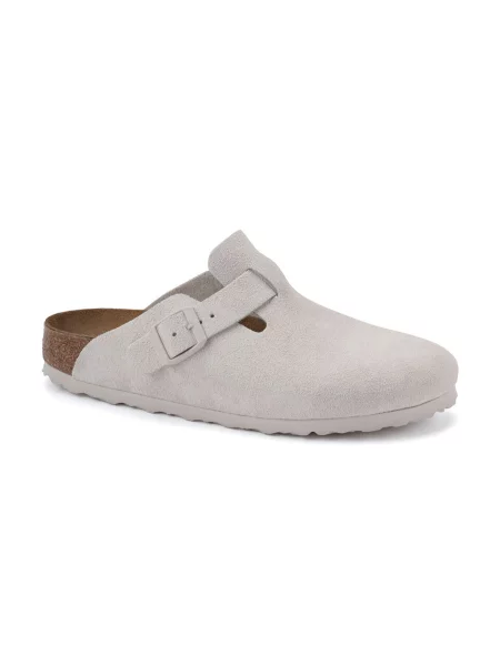 Birkenstock Boston Suede Leather Regular Fit Mężczyźni Sandały Birkenstock Size: szary