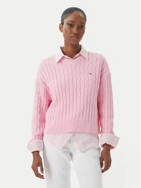 Tommy Hilfiger Pulover Svetlo rožnata