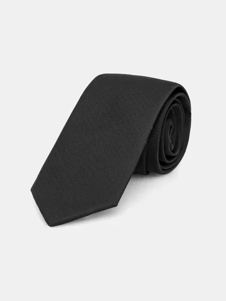 Kravata s primesjo svile Calvin Klein črna