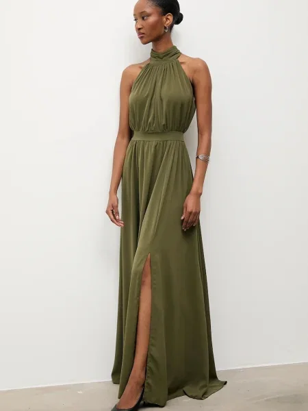 Haljina Answear.LAB maxi širi se prema dolje zelena