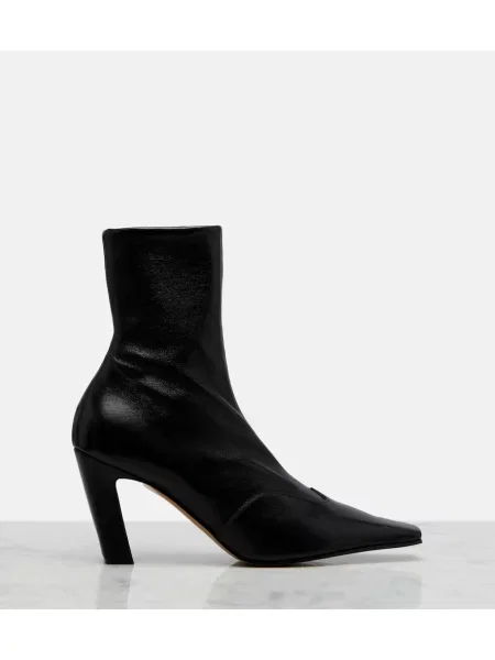 Cizme scurte Khaite din piele negru