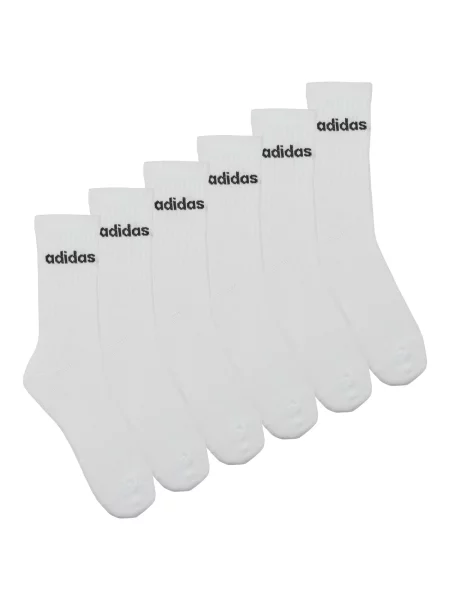 Nogavice adidas Linear Crew Socks Cushioned Socks 6 Pair Pack bela