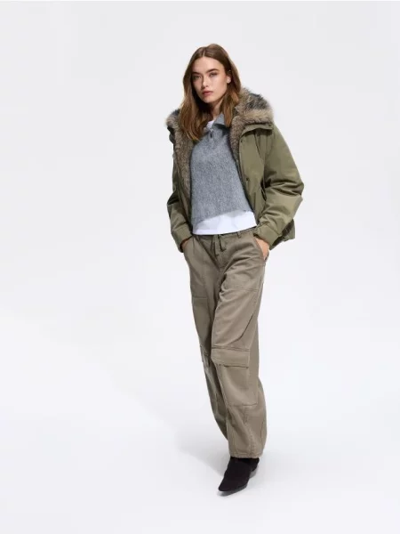 Reserved Geacă bomber oversized verde