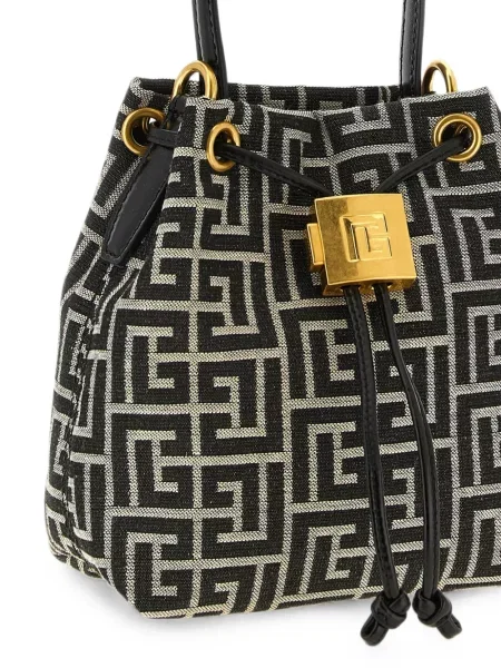 Geantă Balmain din jacard negru