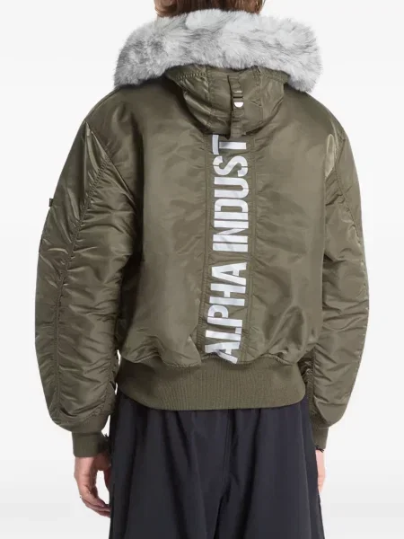 Geacă Alpha Industries cu glugă verde