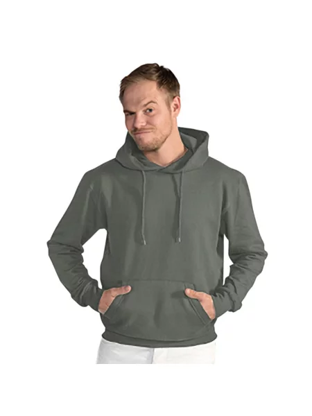 Gładka Bluza Sportowa Przez Głowę Kaptur szara