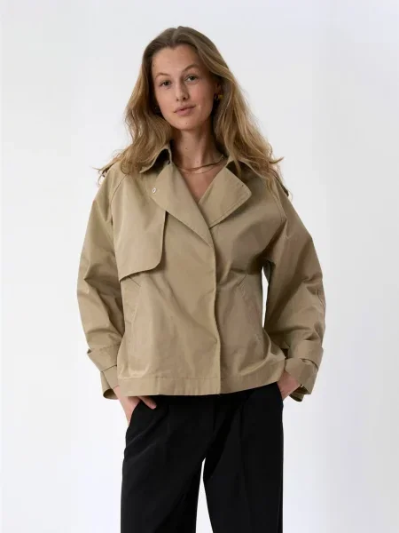 TEESHOPPEN Geacă de primăvară-toamnă SHORT bej