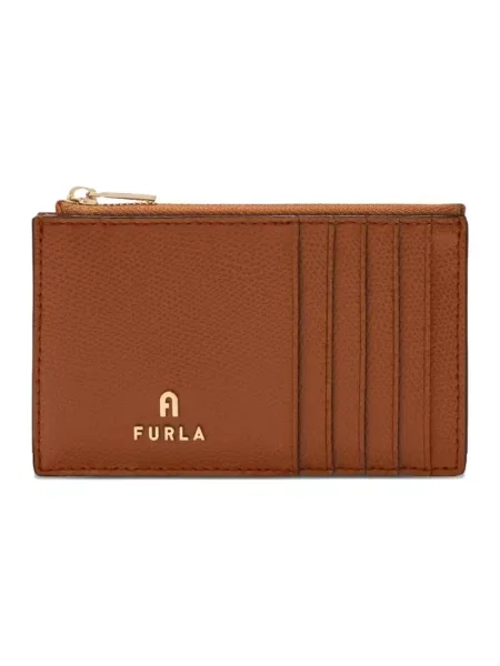 Furla portfel skórzany Camelia M brązowy