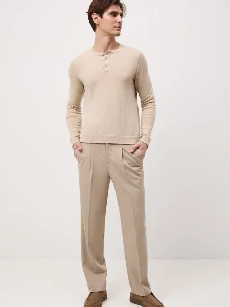 Medicine sweter z lnem beżowy