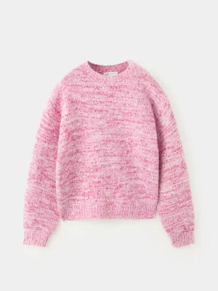 Sweter z melanżowej dzianiny Dzieci lata MANGO KIDS różowy