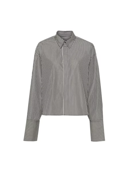 Długa koszula Ami Paris w paski czarna