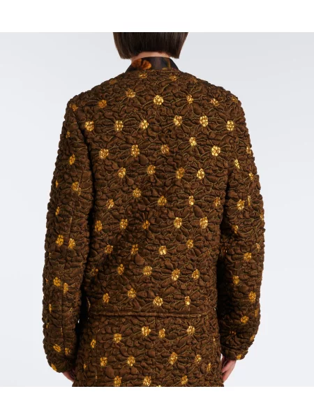 Geacă Dries Van Noten cu model floral maro