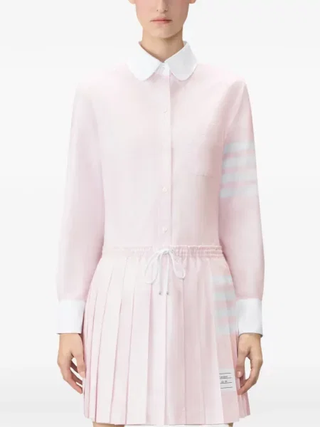 Csíkos twill ing Thom Browne rózsaszín