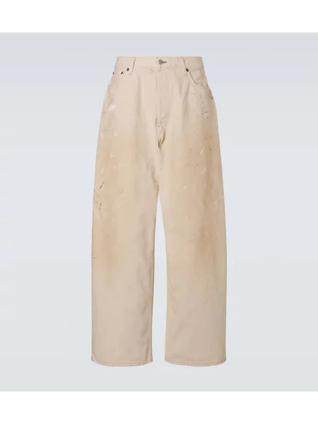 Široké džíny Acne Studios s oděrkami bílé