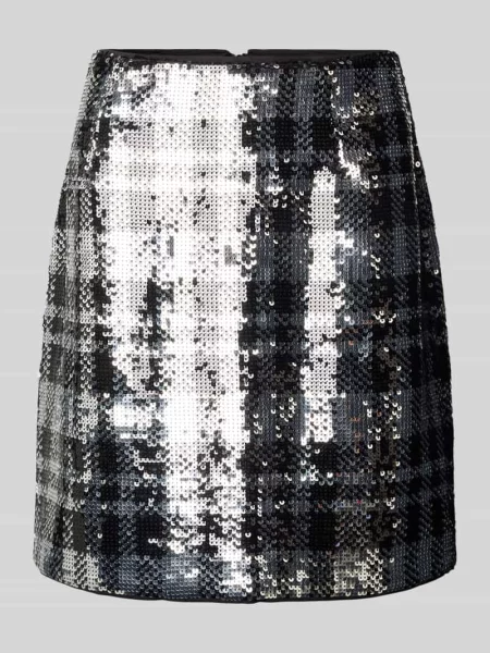 Spódnica mini z cekinowym obszyciem model ‘Frida’ Christian Berg Woman czarna