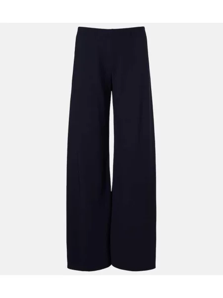 Pantaloni The Row cu picior lat albastru