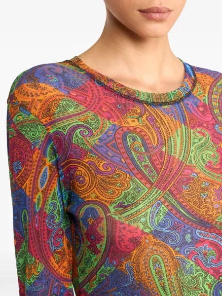 Top Etro cu model paisley roșu