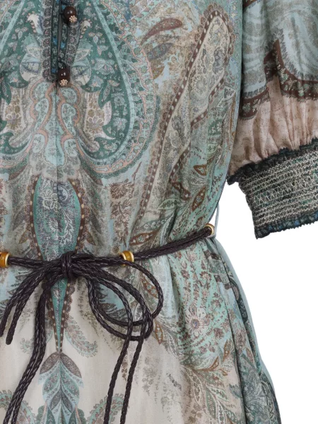 Rochie Zimmermann de mătase cu model paisley de costum albastru