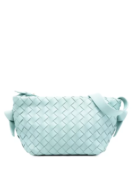 Kabelka Bottega Veneta Pre-owned s vázáním modrá