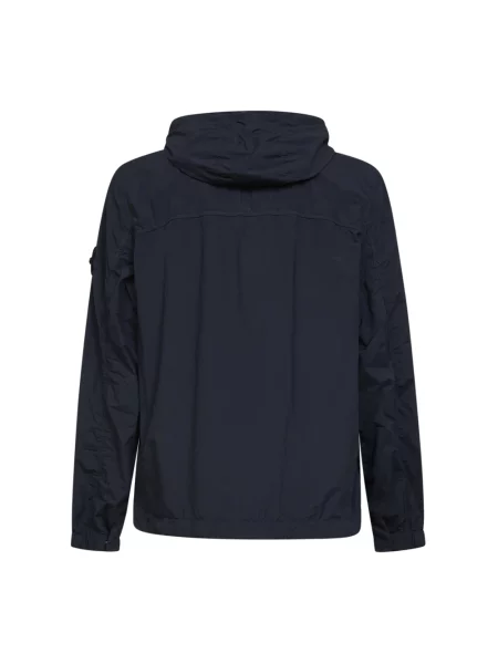 Kurtka Stone Island z kapturem z kamieniami niebieska
