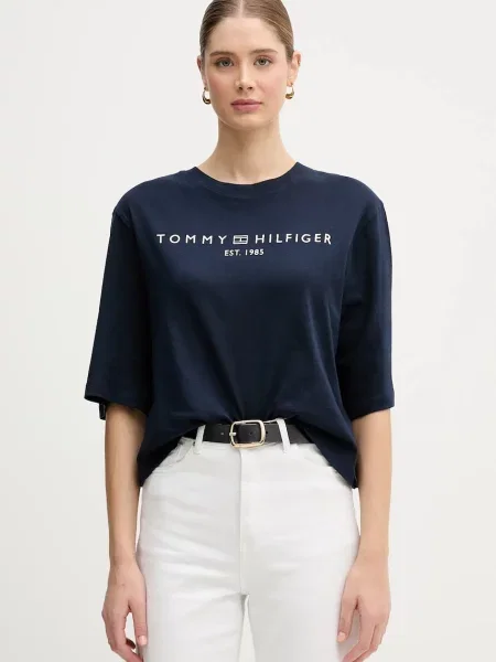 Tričko Tommy Hilfiger tmavomodrá