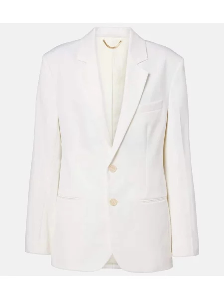 Sacou Victoria Beckham de lână alb