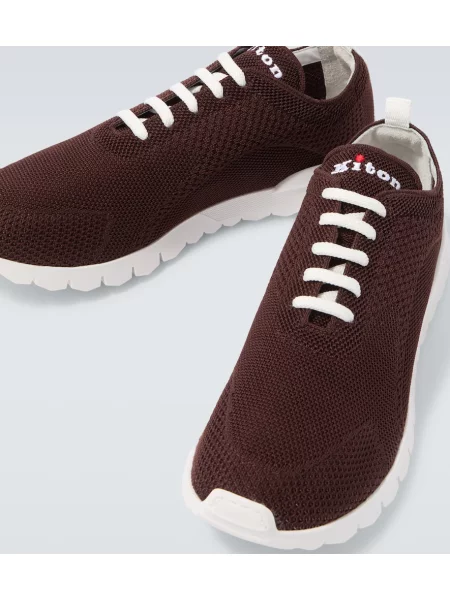 Sneakerși Kiton tricotate maro