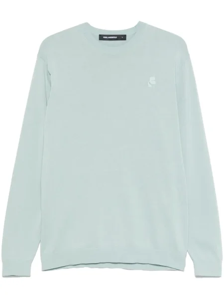 Pulover Karl Lagerfeld cu broderie albastru