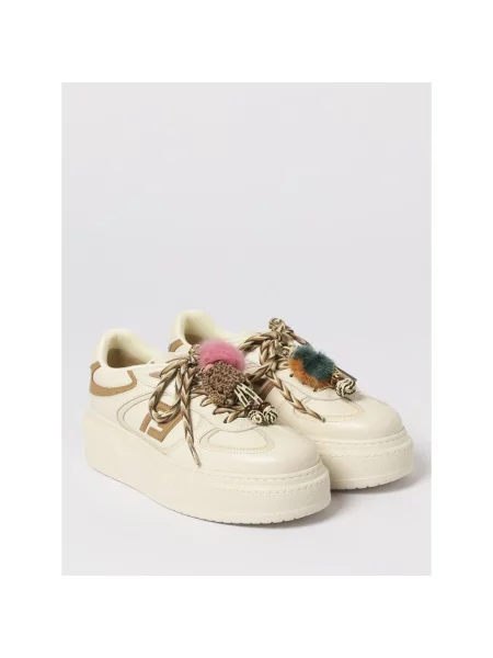 Sneakersy Fendi na platformie beżowe