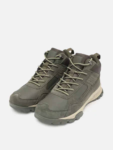 Черевики YUKI замша/тканина/синтетична шкіра хакі