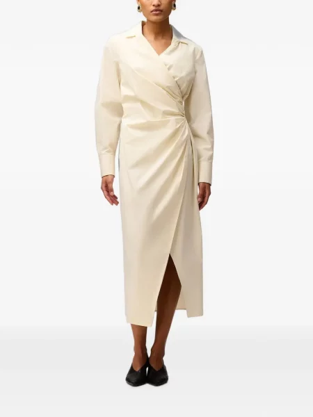 Rochie midi Retori drapată din poplin