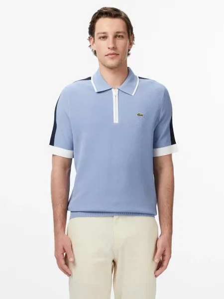 Поло Lacoste голубое
