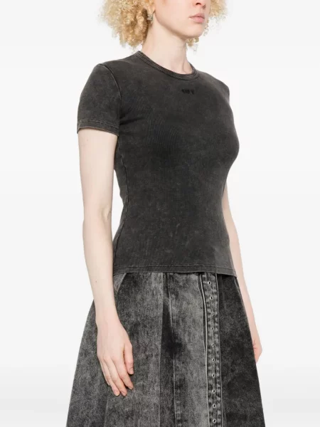 Tricou Off-white cu broderie alb