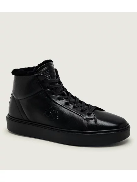 La Martina Teniși din piele Tronchetto | shearling cu adaos de lână negru