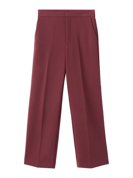 MANGO Pantaloni cu dungă roşu închis