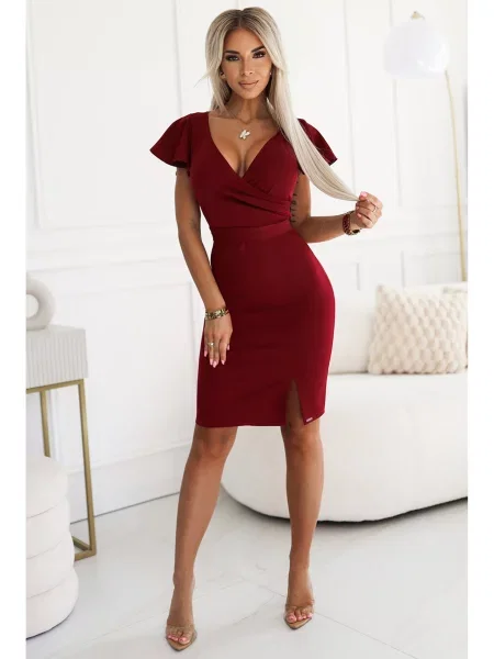 Elegantné šaty Numoco vínová